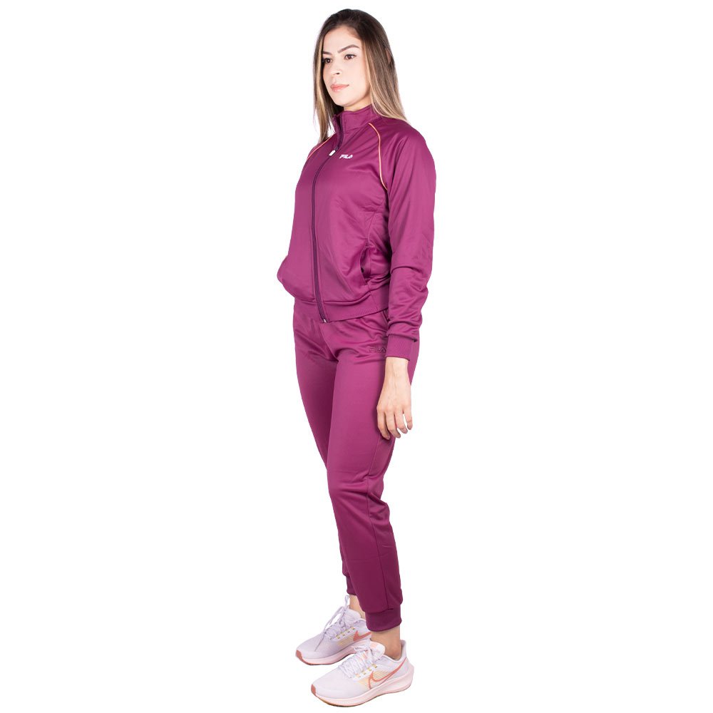 Agasalho Fila Basic Sports Tape II Feminino Bordô