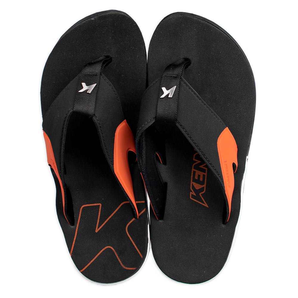 Chinelo Kenner X-gel Preto/Laranja