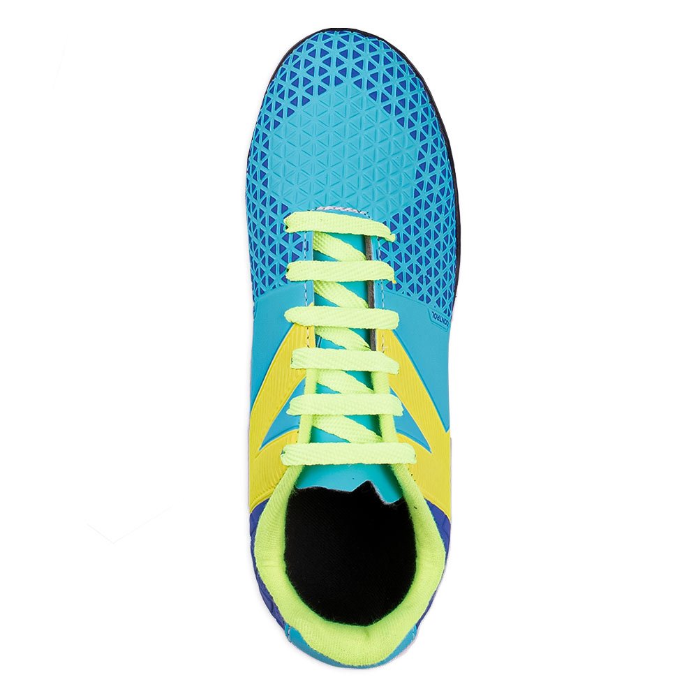 Chuteira Kelme Control Society Profissional Azul e Amarelo