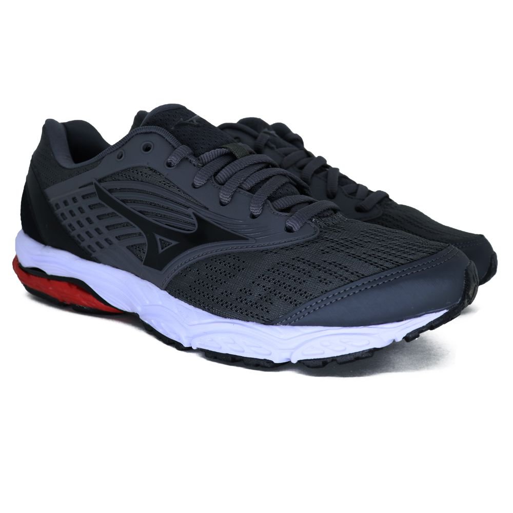 Tênis Mizuno Wave Dynasty 3 Cinza E Vermelho