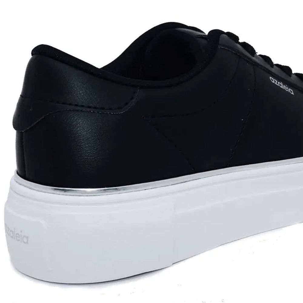 Tênis Azaleia Flatform Friso Metalizado Preto
