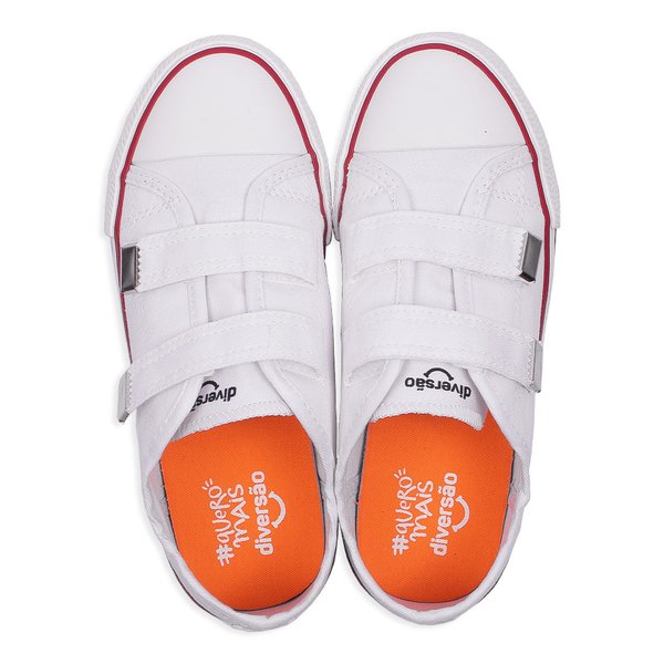 Tênis Diversão Canvas Velcro Infantil Branco