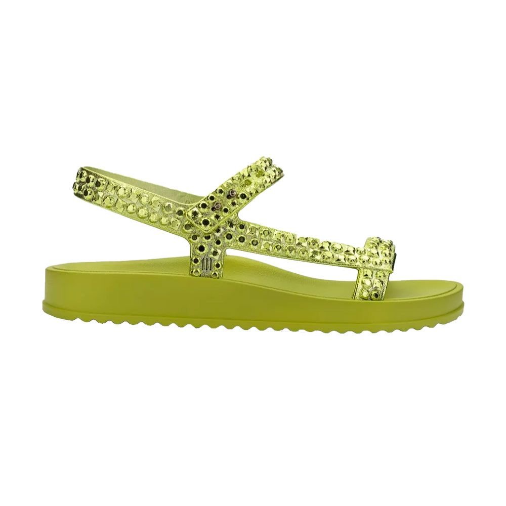 Sandália Melissa Feminina Slide Lust Tiras Melflex Cromado Verde