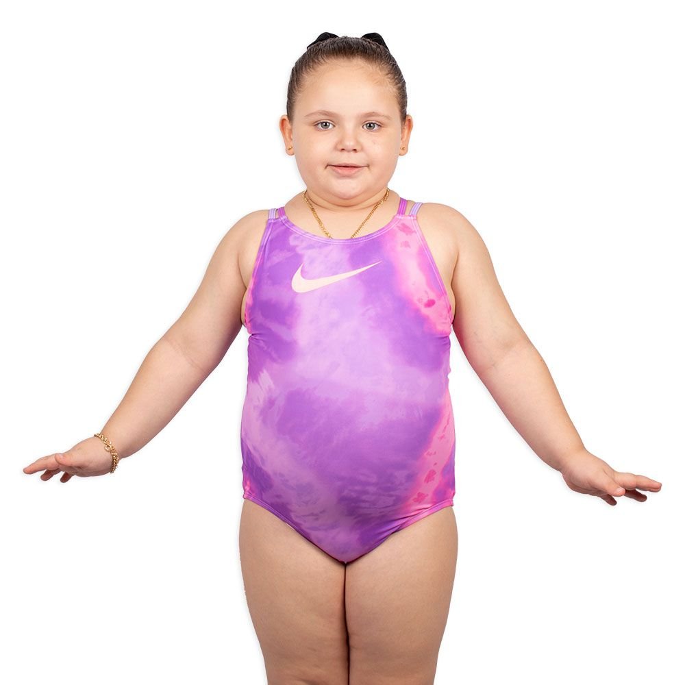 Maiô Nike Spiderback One Piece Rosa Infantil