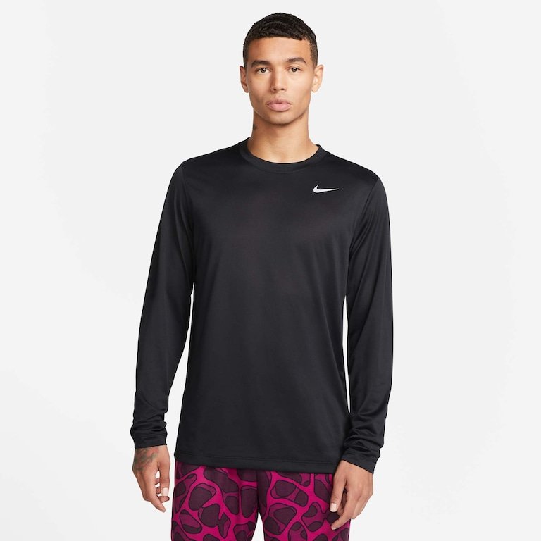Camiseta Nike Dri-FIT Legend Manga Longa Masculina Preto - P